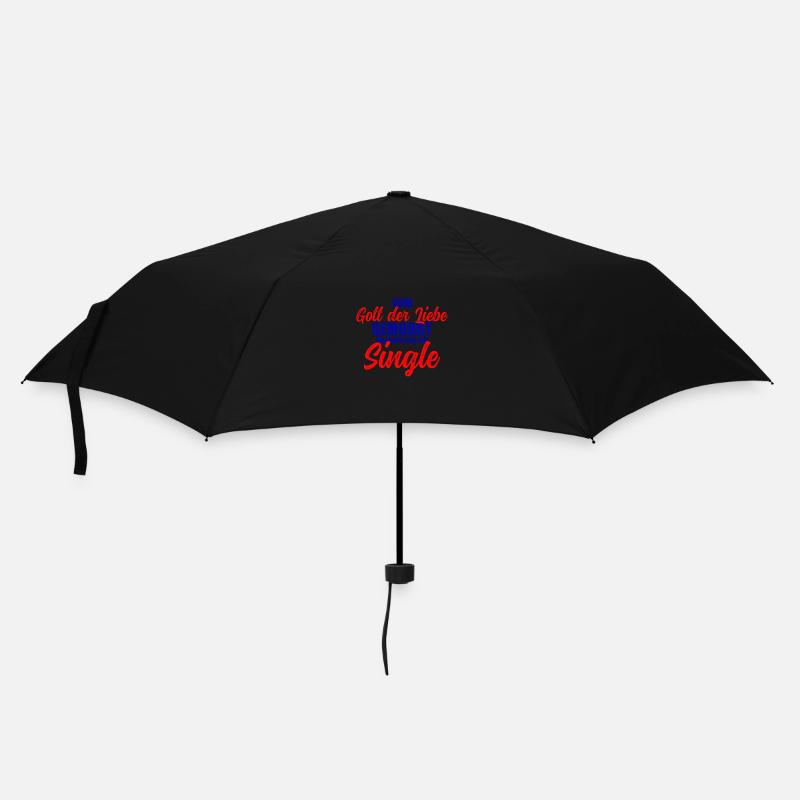 vom Gott der Liebe gemobbt, deshalb bin ich Single - Regenschirm (klein) - Schwarz