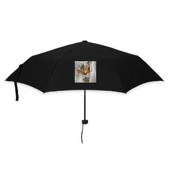 Kitten sleeping with favorite toy mouse - Umbrella (small) - black - Front