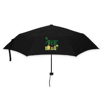 I love Music green yellow - Parapluie standard - noir - Devant