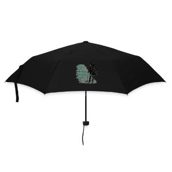 Treasure hunters with the metal detector - Umbrella (small) - black - Front