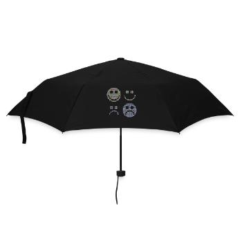 Happy and Sad Stilyzed Faces - Umbrella (small) - black - Front