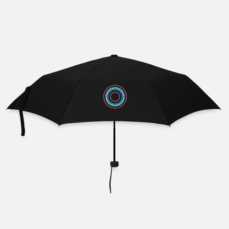 Einfaches Mandala-Designmuster - Regenschirm (klein) - Schwarz