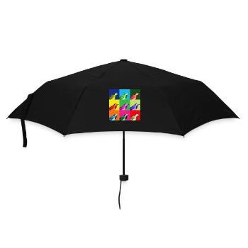 Bachstelze Profil Popart Kunst - Regenschirm (klein) - Schwarz - Vorne