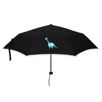 Dino Dinosaurier Langhals blau little brother - Regenschirm (klein) - Schwarz - Vorne