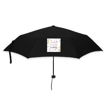 Einatmen, ausatmen, lächeln! - Regenschirm (klein) - Schwarz - Vorne