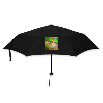 Beautiful, rainbow holographic effect butterfly - Umbrella (small) - black - Front