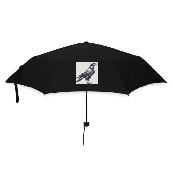 Gemalter Rabe - Regenschirm (klein) - Schwarz - Vorne