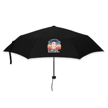 unnötiger sozialkontakt funny axolotl Vintage - Regenschirm (klein) - Schwarz - Vorne