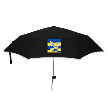 Frieden Friedenstaube auf der Ukrainischen Flagge - Regenschirm (klein) - Schwarz - Vorne