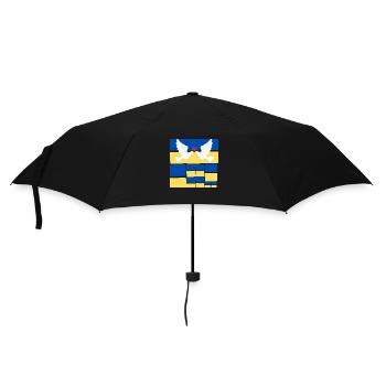 Frieden Friedenstaube auf der Ukrainischen Flagge - Regenschirm (klein) - Schwarz - Vorne