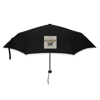 Fitness is my life - Regenschirm (klein) - Schwarz - Vorne