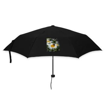 A bee collects pollen - Umbrella (small) - black - Front