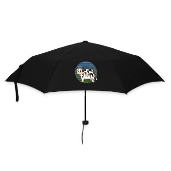 Kuh - Regenschirm (klein) - Schwarz - Vorne