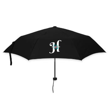 Buchstabe H geblüht - Regenschirm (klein) - Schwarz - Vorne