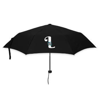 letter L flowered - Umbrella (small) - black - Front
