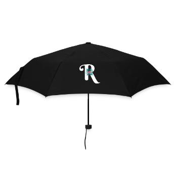 letter R flowered - Umbrella (small) - black - Front
