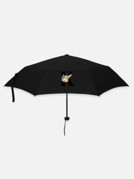 lettre K fleuris - Parapluie standard - noir