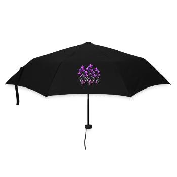fleurs violettes symbole plante scintillante - Parapluie standard - noir - Devant