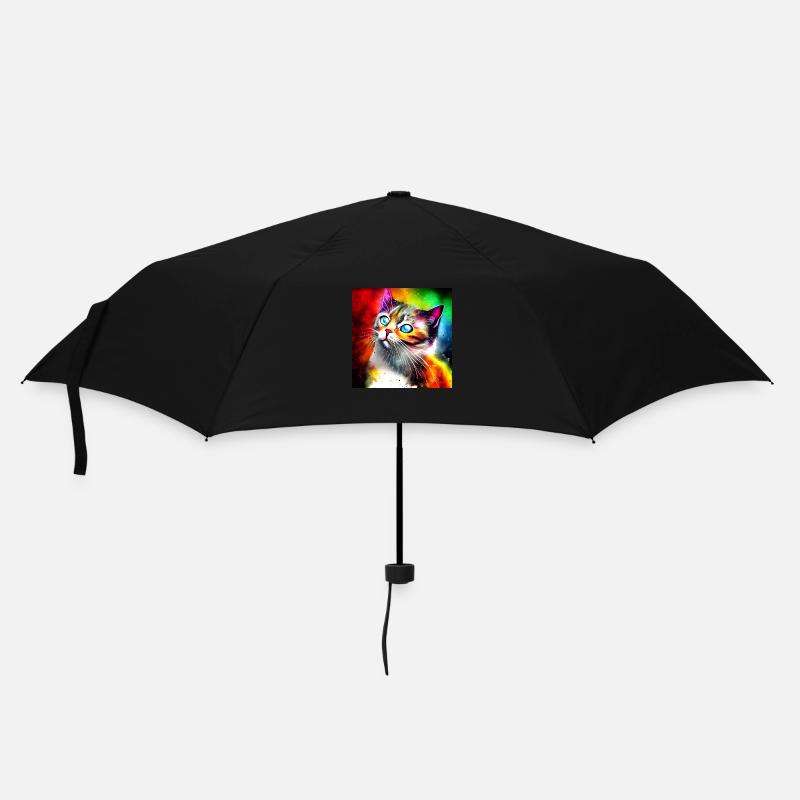 Mignon chat coloré - Parapluie standard - noir