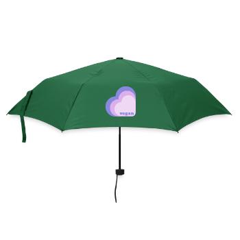 Veganes Fliederherz - Regenschirm (klein) - Flaschengrün - Vorne