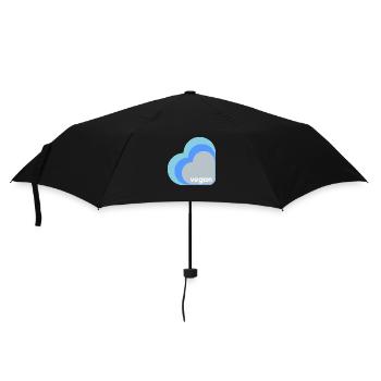 Blue vegan heart - Umbrella (small) - black - Front
