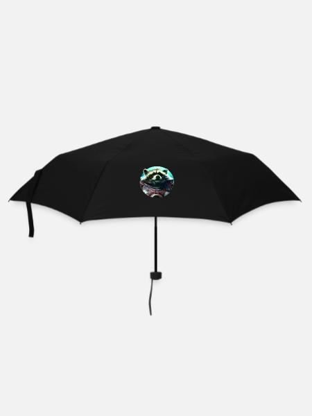 space raccoon - Regenschirm (klein) - Schwarz
