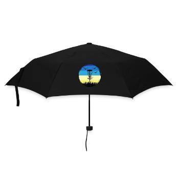 discgolf frisbee prend en charge le jeu de discgolf ukraine - Parapluie standard - noir - Devant