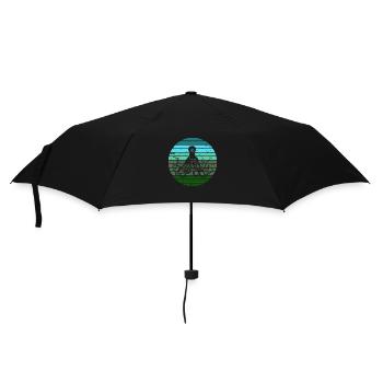 Green Blue Octopus Retro Artwork Sunrise - Umbrella (small) - black - Front