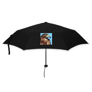 Adlerkopf-Illustration - Regenschirm (klein) - Schwarz - Vorne