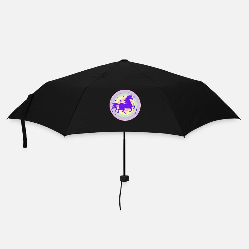 Laufende Einhorn Silhouette - Regenschirm (klein) - Schwarz