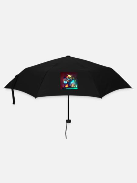 Science Panda - Regenschirm (klein) - Schwarz