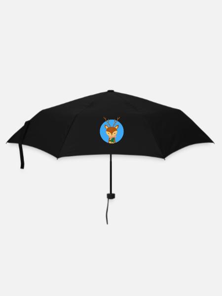 Deer and Christmas tree - Umbrella (small) - black