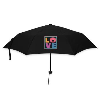 Coole bunte Liebe Quadrat Geschenk Männer Frauen & Kinder - Regenschirm (klein) - Schwarz - Vorne