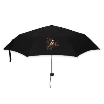 Bunter Vogel - Regenschirm (klein) - Schwarz - Vorne
