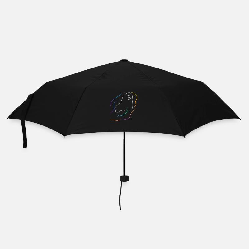 Geist mit Regenbogen Linien - Regenschirm (klein) - Schwarz
