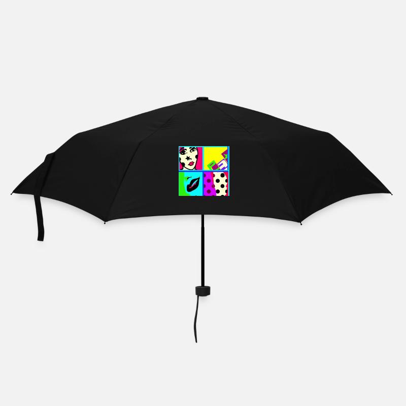 Pop art - Regenschirm (klein) - Schwarz