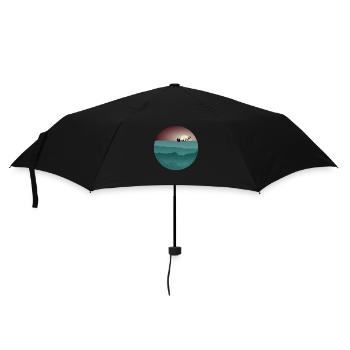 Paysage de Noël avec le Père Noël - Parapluie standard - noir - Devant