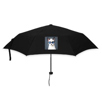 Mignon chat Zoe avec des lunettes - Parapluie standard - noir - Devant