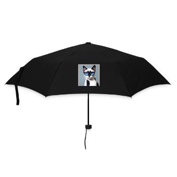 Mignon chat Aidan avec des lunettes - Parapluie standard - noir - Devant
