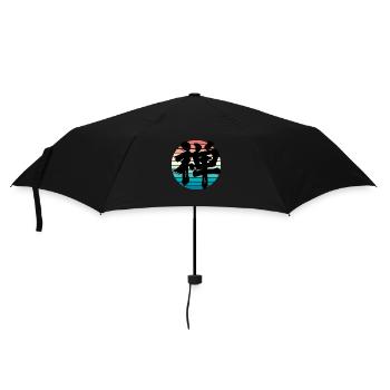 Zen Kanji Retro sunset - Umbrella (small) - black - Front