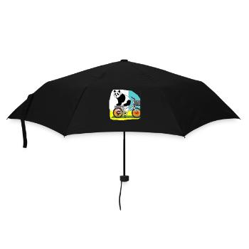 Panda learns to ride a bike - Umbrella (small) - black - Front