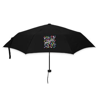 Konfetti zu Karneval - Regenschirm (klein) - Schwarz - Vorne