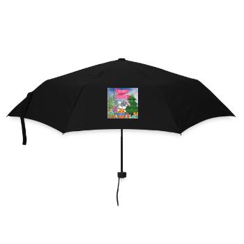 Frohe Weihnachten, Weihnachten - Regenschirm (klein) - Schwarz - Vorne