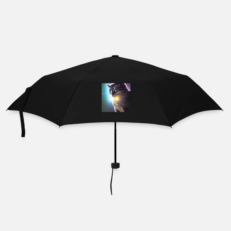 Die Universums Katze - Regenschirm (klein) - Schwarz
