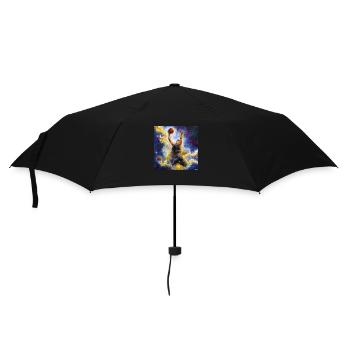 Peinture expressive d’un ballon de basket-ball - Parapluie standard - noir - Devant