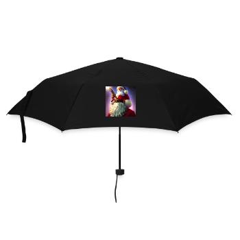 Weihnachtsmann Nikolaus Santa Claus Weihnachten - Regenschirm (klein) - Schwarz - Vorne