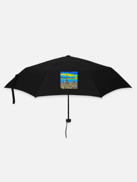 Paris - van Gogh Style - Regenschirm (klein) - Schwarz