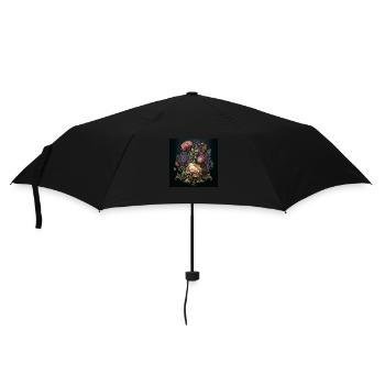Floral Design 17 - Regenschirm (klein) - Schwarz - Vorne