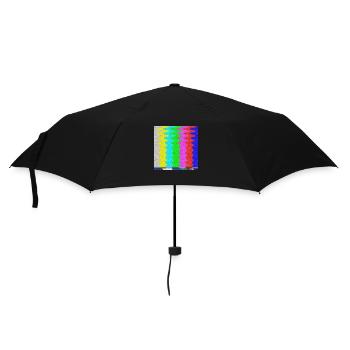 SMPTE-Farbbalken | TV-Farbtestbalken | Bleib dran - Regenschirm (klein) - Schwarz - Vorne