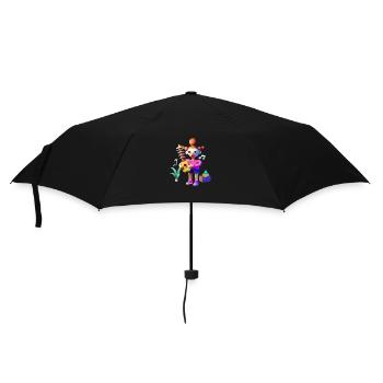LUSTIG 18 - Regenschirm (klein) - Schwarz - Vorne